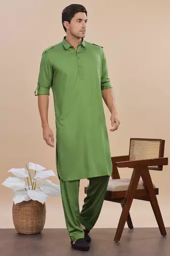 Arruga stylish cotton satin pathani salwar set
