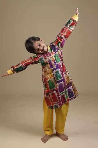 Multicolor bomber kurta with pyjama