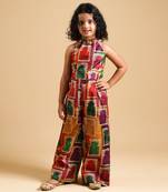 Multicolor halter neck jumpsuit