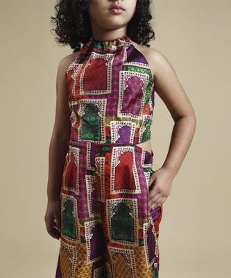 Multicolor halter neck jumpsuit 2