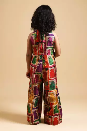 Multicolor halter neck jumpsuit