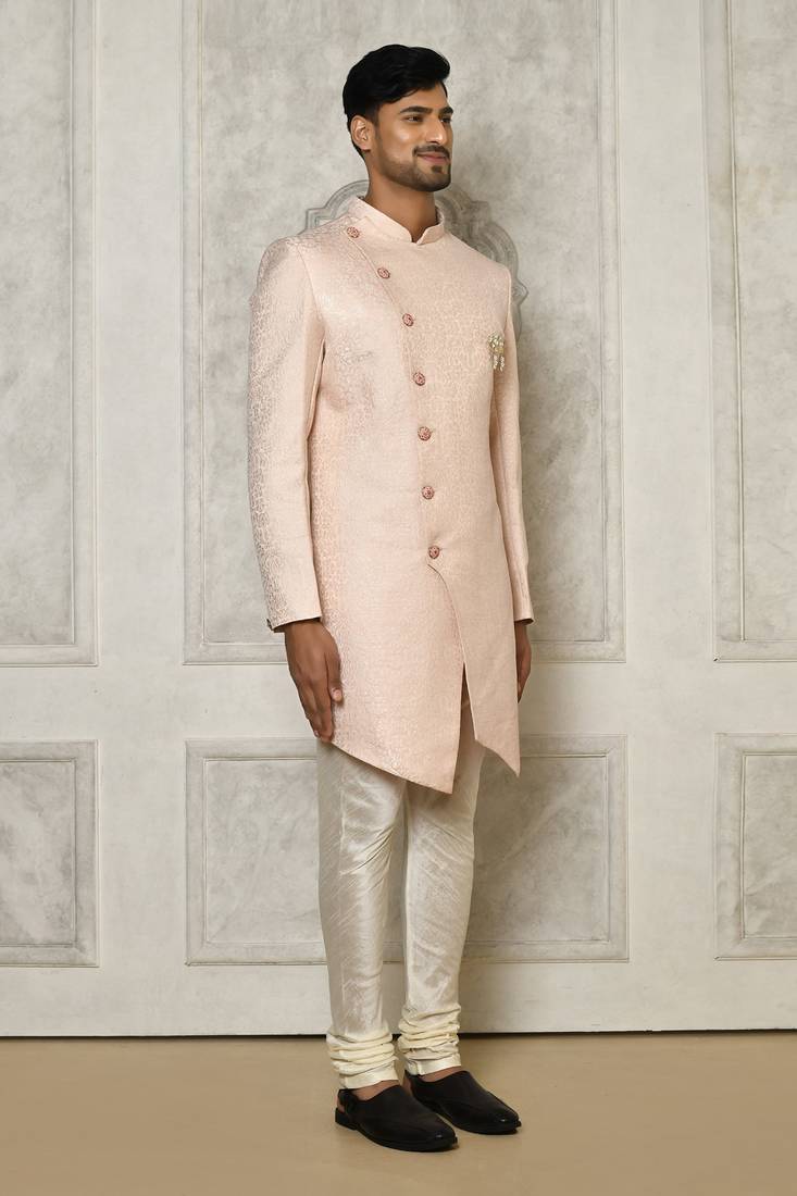 Baby pink indo western with  pattern work