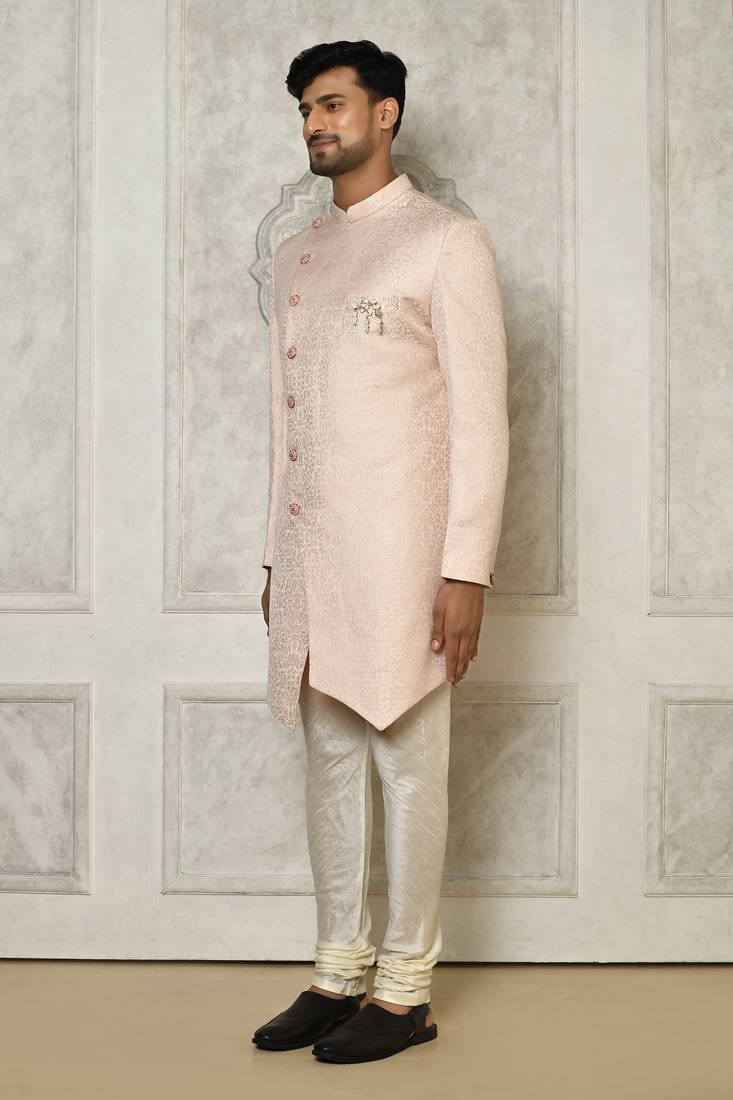 Baby pink indo western with  pattern work