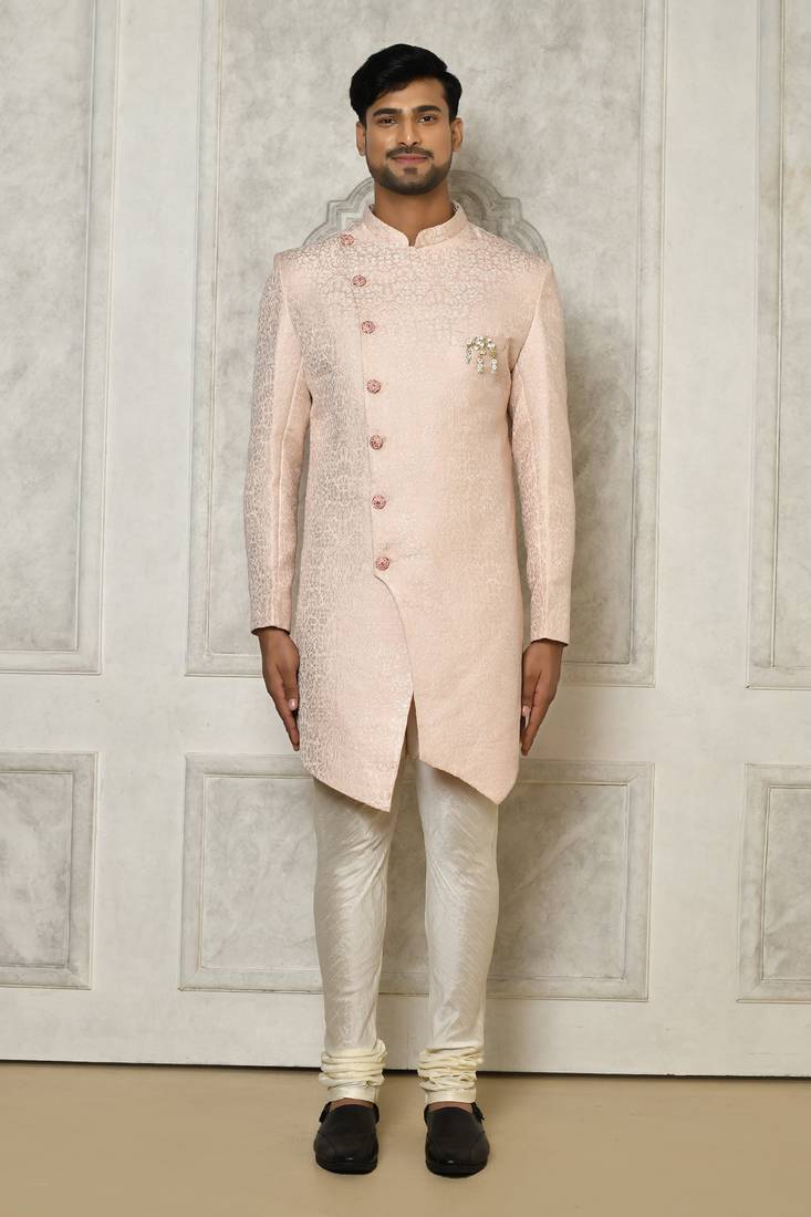 Baby pink indo western with  pattern work