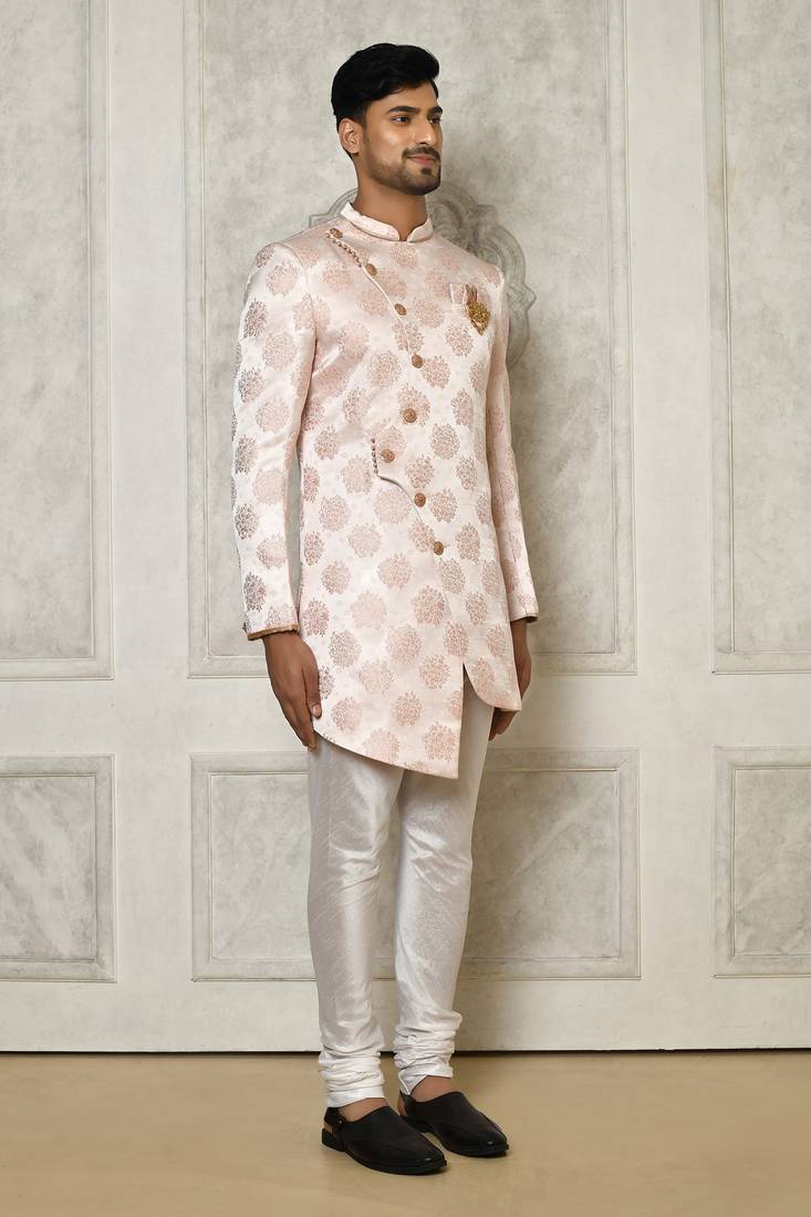 Rose gold indo western with  pattern work