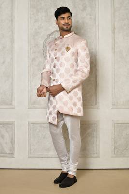 Rose gold indo western with  pattern work 5
