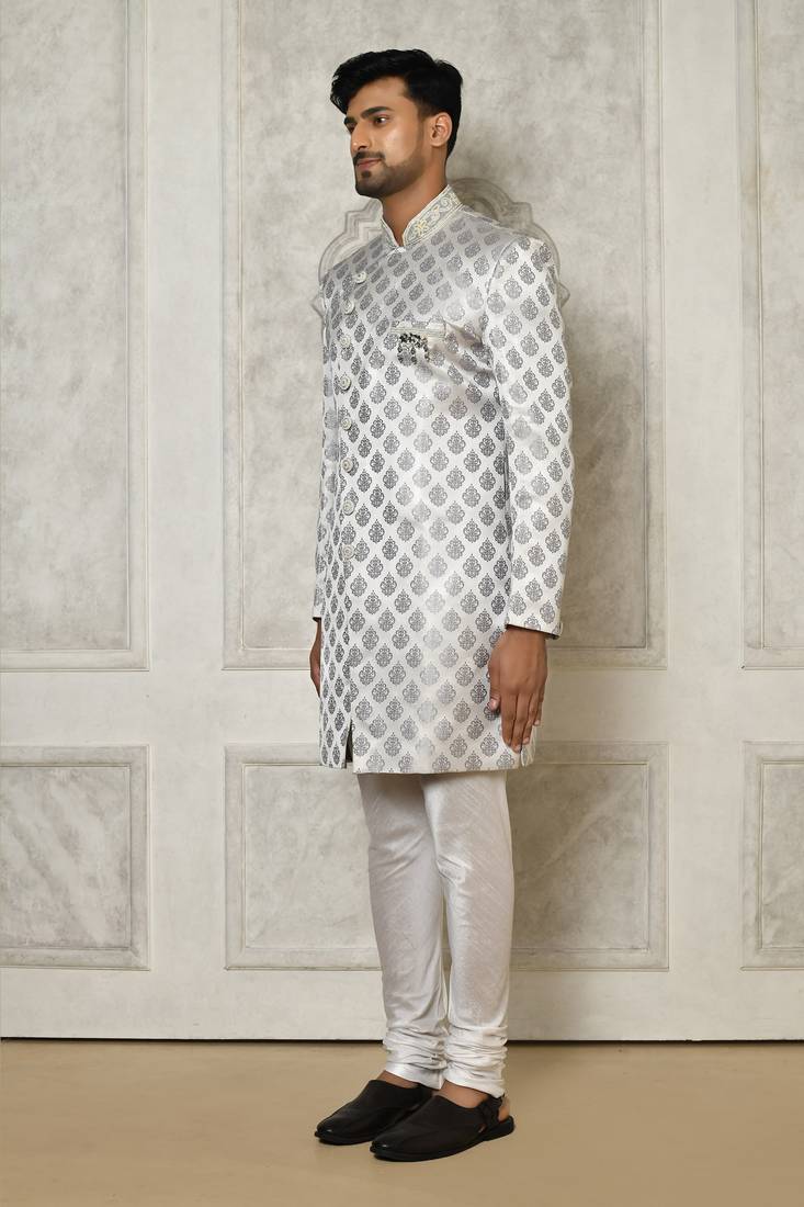 Grey indo western with  hand work