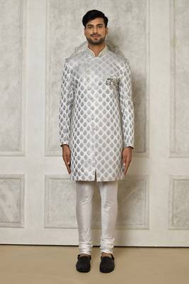 Grey indo western with  hand work 3