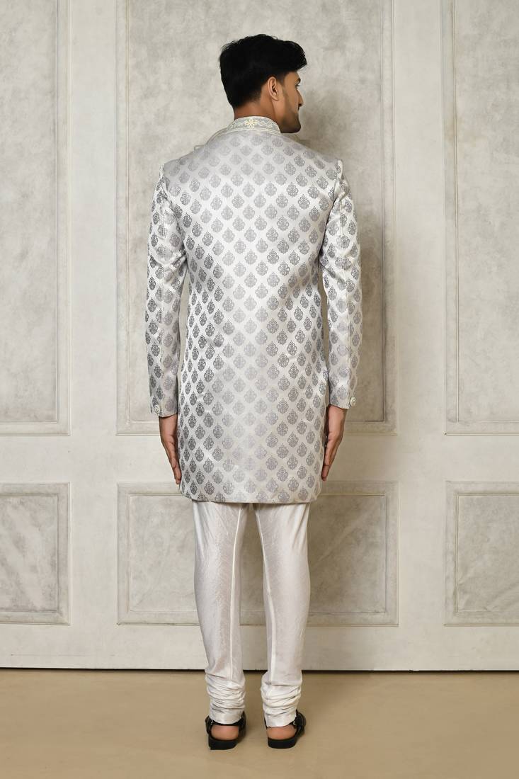 Grey indo western with  hand work