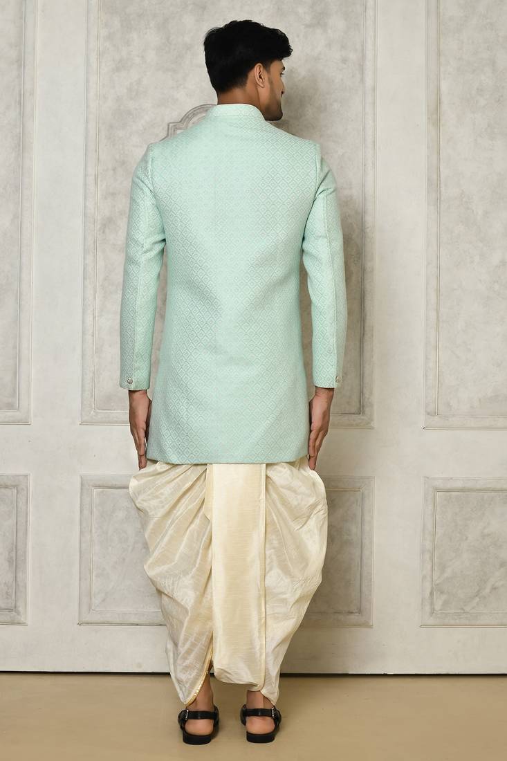Mint green indo western with  pattern work