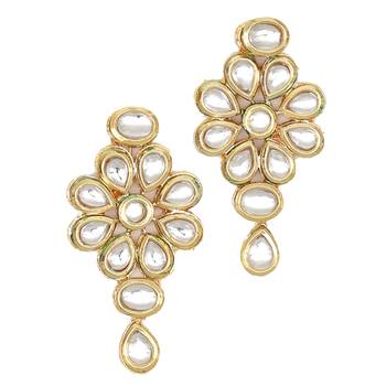 White vilandi kundan jewellery necklace set 6