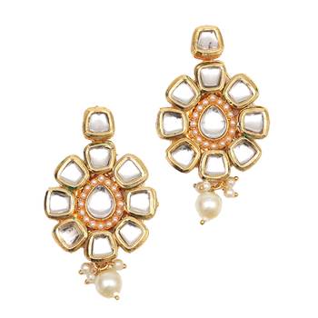Kundan with clustered pearl choker neckalce set 6