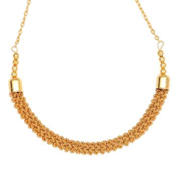 Elegant gold plated woven necklace with matching loop earrings 5