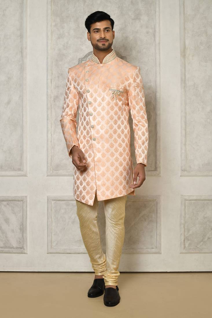 Peach indo western with  hand work