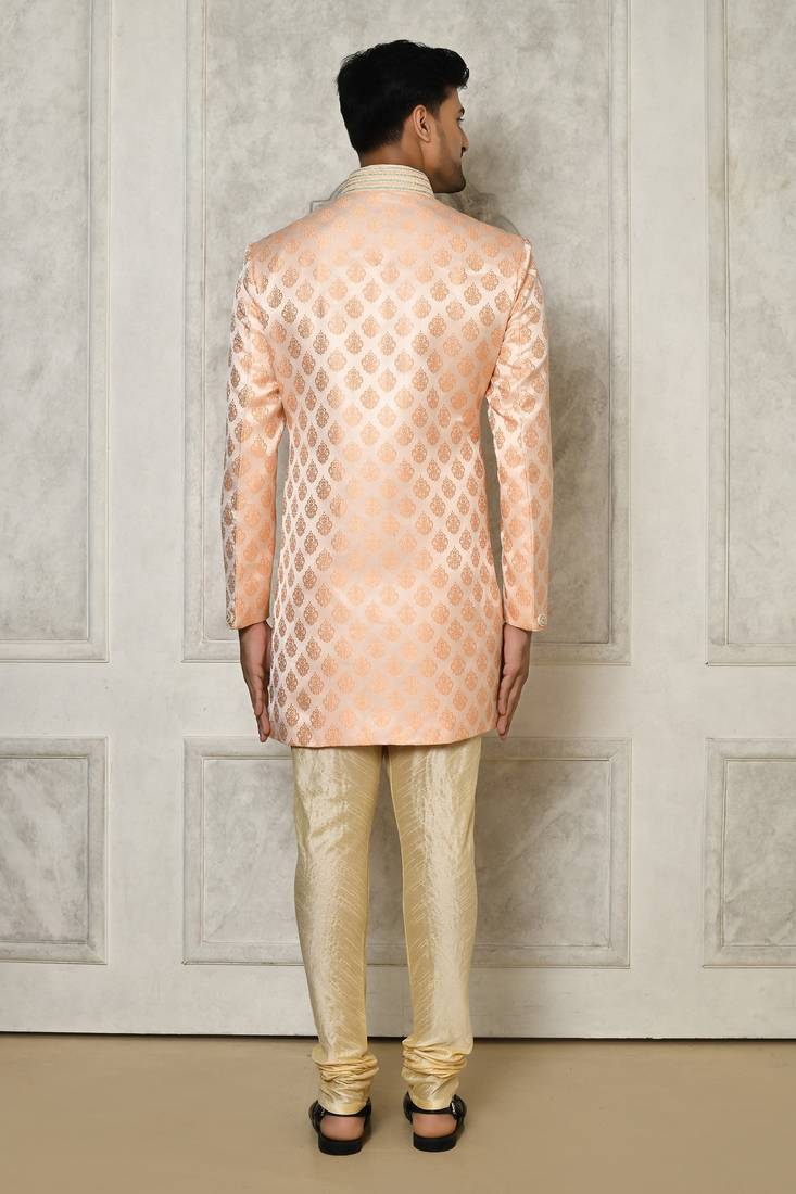 Peach indo western with  hand work