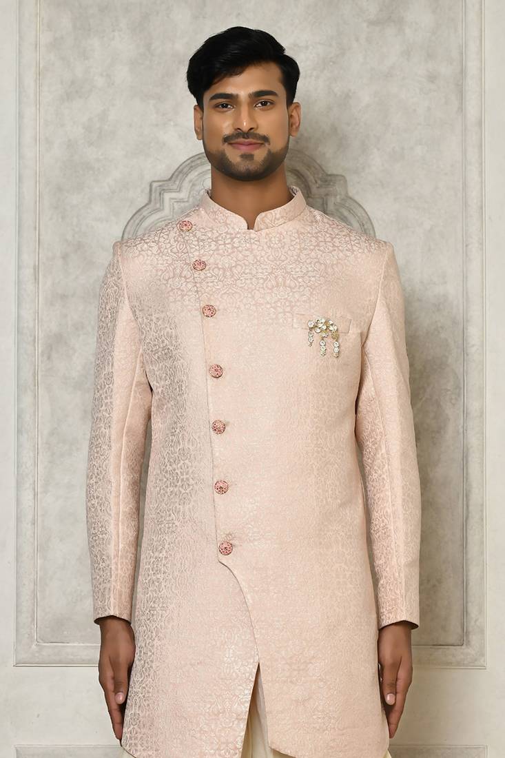 Baby pink indo western with  pattern work