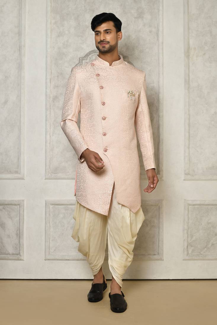 Baby pink indo western with  pattern work