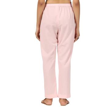 pink cotton pant elasticated waist regular fit trouser 2