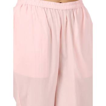 pink cotton pant elasticated waist regular fit trouser 5