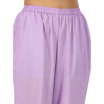 purple cotton pant elasticated waist regular fit trouser 2