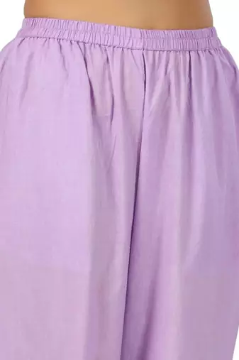 purple cotton pant elasticated waist regular fit trouser