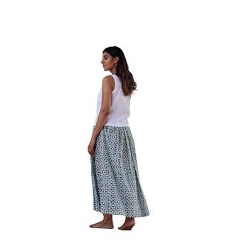ethnic wear printed regular fit and flared full length long cotton skirt 1