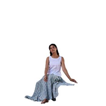 ethnic wear printed regular fit and flared full length long cotton skirt 2