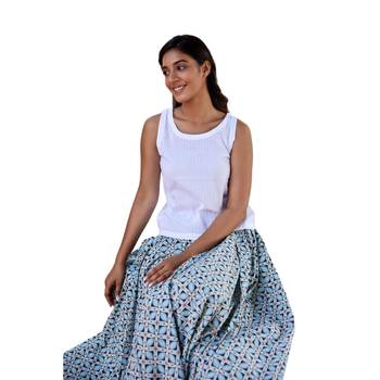 ethnic wear printed regular fit and flared full length long cotton skirt 5
