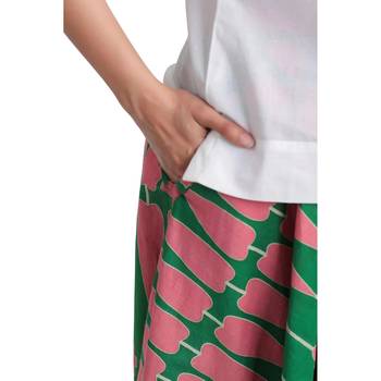Printed flared full length long cotton skirt 3