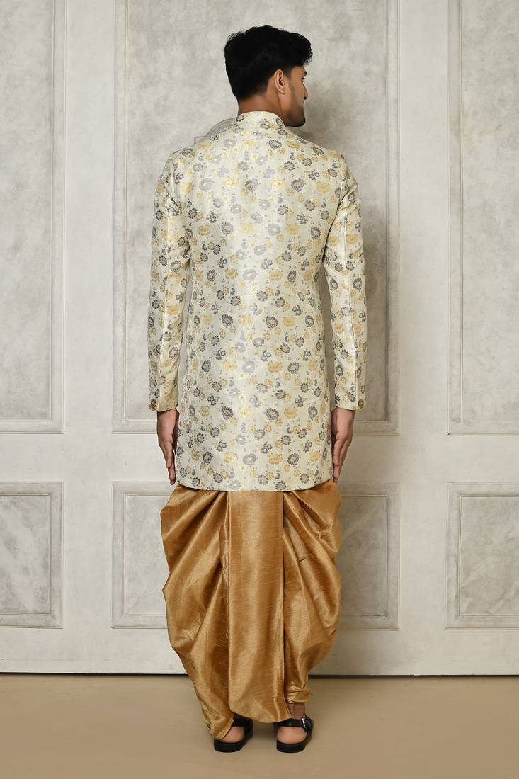 Grey indo western with  pattern work