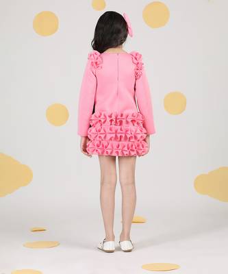 Pink dress with tulles n hand embroidery 3