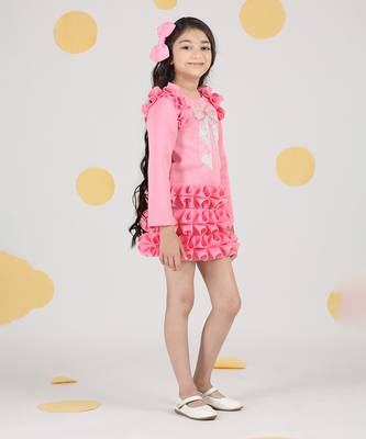 Pink dress with tulles n hand embroidery 5