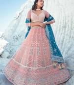 Peach Radiance Thread & Sequins Lehenga Set