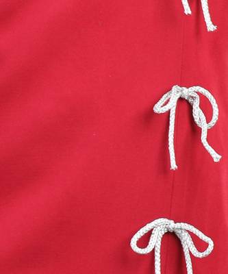 Red straight dress with small slit 2