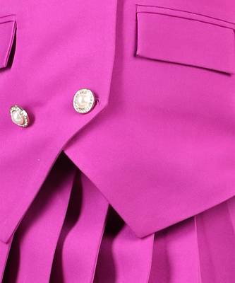 Purple coat with pleated skirt set 2