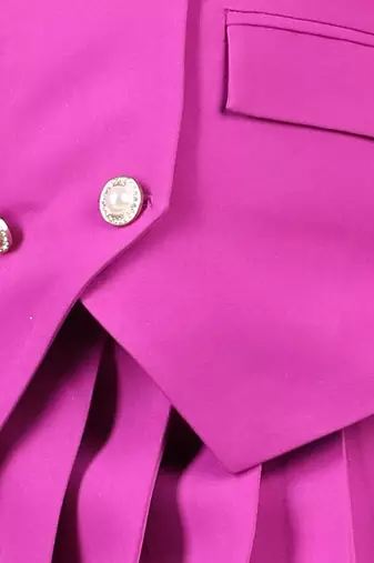 Purple coat with pleated skirt set