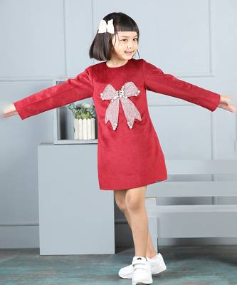 Maroon velvet dress with bow 5