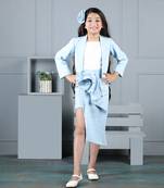 Ice blue coord set with flower detailing