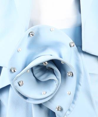 Ice blue coord set with flower detailing 2
