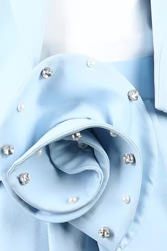 Ice blue coord set with flower detailing