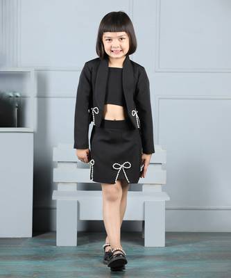 Black coord set with bow detailing 1