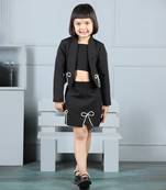 Black coord set with bow detailing