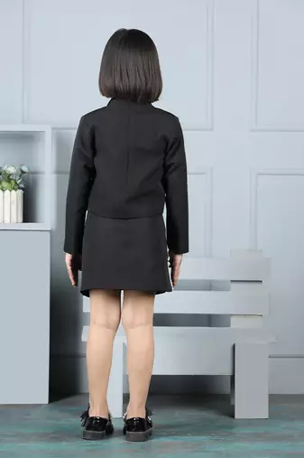 Black coord set with bow detailing