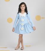 Ice blue dress with 3d flowers