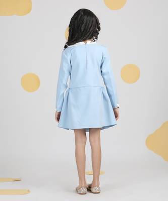 Ice blue dress with 3d flowers 3