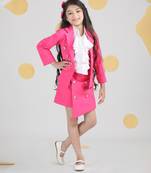 Hot pink two piece set with button detailing