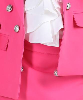 Hot pink two piece set with button detailing 3