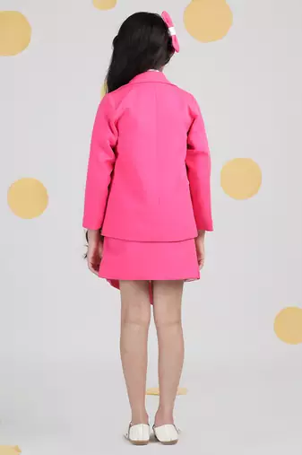 Hot pink two piece set with button detailing