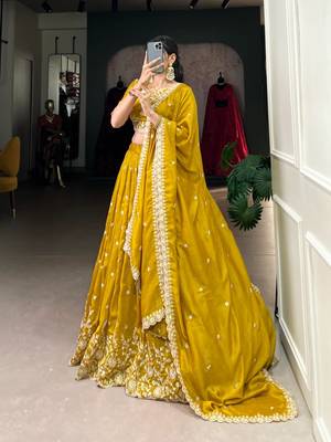 Yellow Embroidered Lehenga Set 1