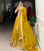 Yellow Embroidered Lehenga Set
